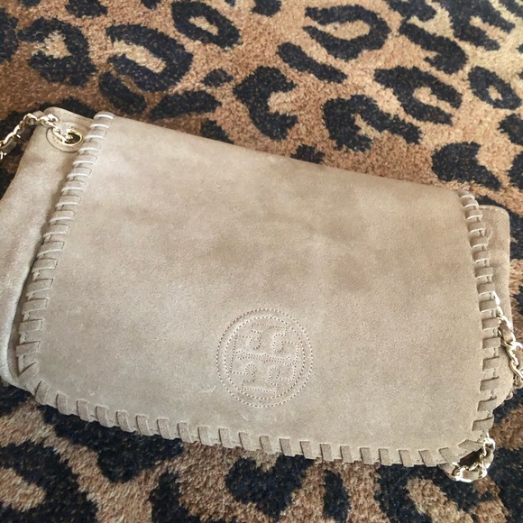 Almost new Tori Burch tan suede shoulder bag - Picture 1 of 4